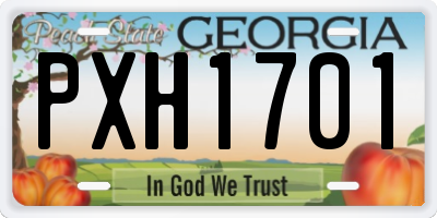 GA license plate PXH1701