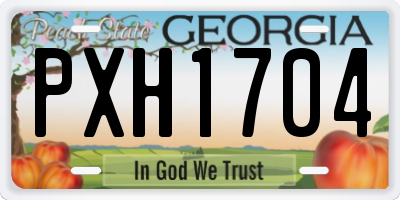GA license plate PXH1704
