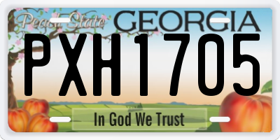 GA license plate PXH1705