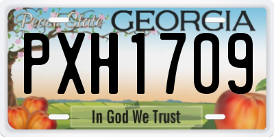 GA license plate PXH1709