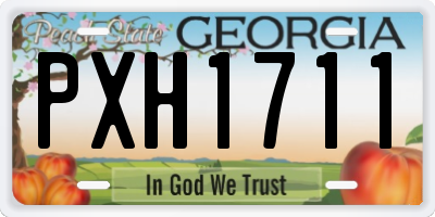 GA license plate PXH1711