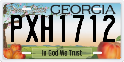 GA license plate PXH1712