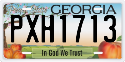 GA license plate PXH1713