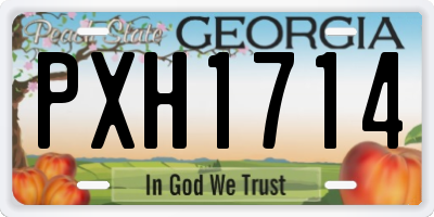 GA license plate PXH1714
