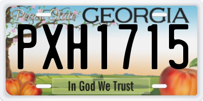 GA license plate PXH1715