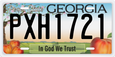 GA license plate PXH1721