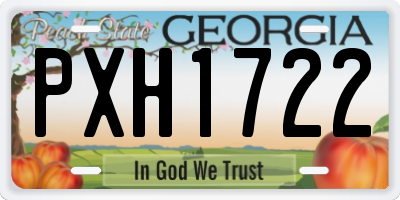 GA license plate PXH1722