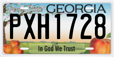 GA license plate PXH1728
