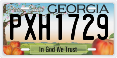 GA license plate PXH1729