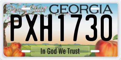 GA license plate PXH1730