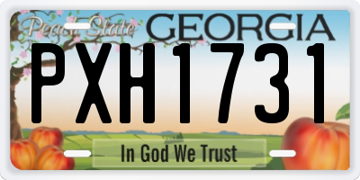 GA license plate PXH1731