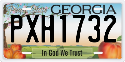 GA license plate PXH1732