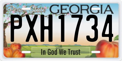 GA license plate PXH1734