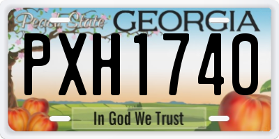 GA license plate PXH1740