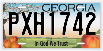 GA license plate PXH1742