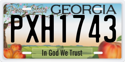 GA license plate PXH1743