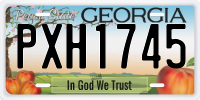 GA license plate PXH1745
