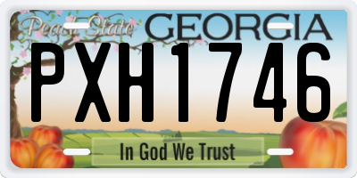 GA license plate PXH1746
