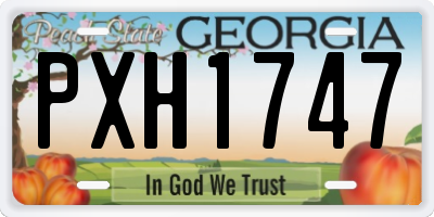GA license plate PXH1747