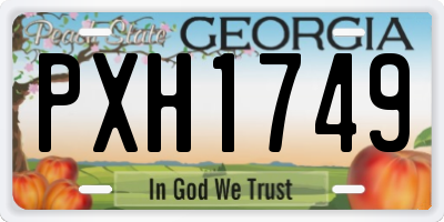 GA license plate PXH1749