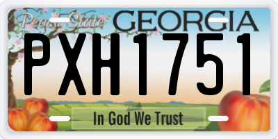 GA license plate PXH1751