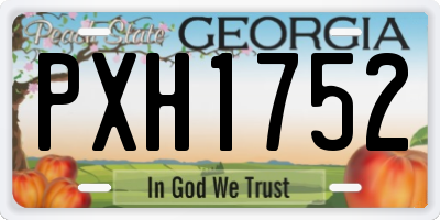 GA license plate PXH1752