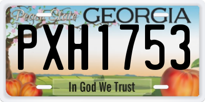 GA license plate PXH1753