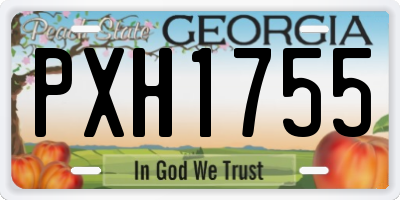 GA license plate PXH1755