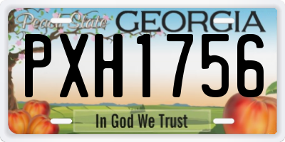 GA license plate PXH1756