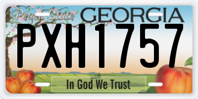 GA license plate PXH1757