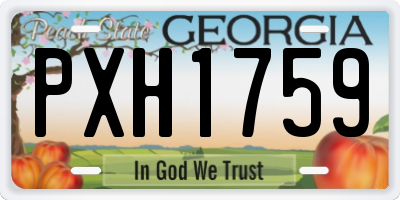 GA license plate PXH1759