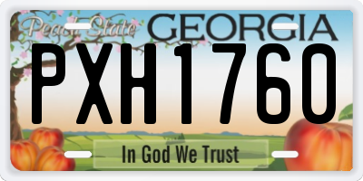 GA license plate PXH1760
