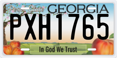GA license plate PXH1765