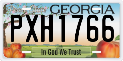 GA license plate PXH1766