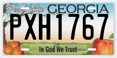 GA license plate PXH1767