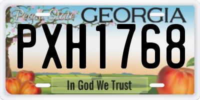 GA license plate PXH1768