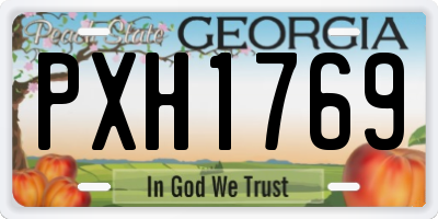 GA license plate PXH1769