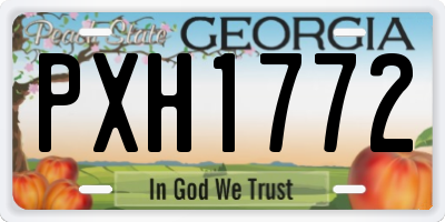 GA license plate PXH1772
