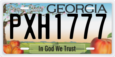 GA license plate PXH1777