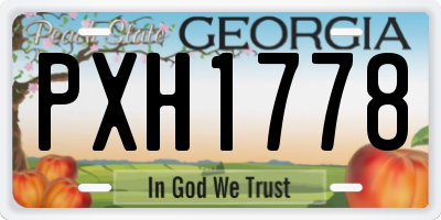 GA license plate PXH1778