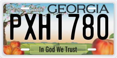 GA license plate PXH1780