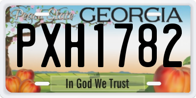 GA license plate PXH1782