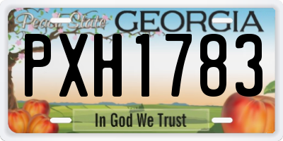 GA license plate PXH1783