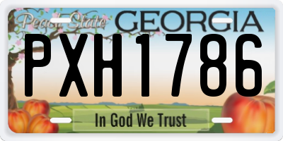 GA license plate PXH1786