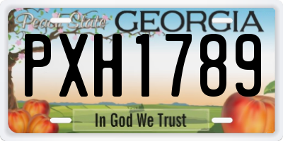 GA license plate PXH1789