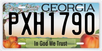 GA license plate PXH1790