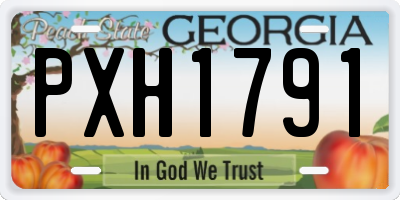 GA license plate PXH1791