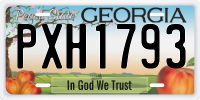 GA license plate PXH1793