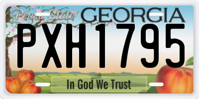 GA license plate PXH1795