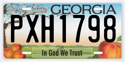 GA license plate PXH1798